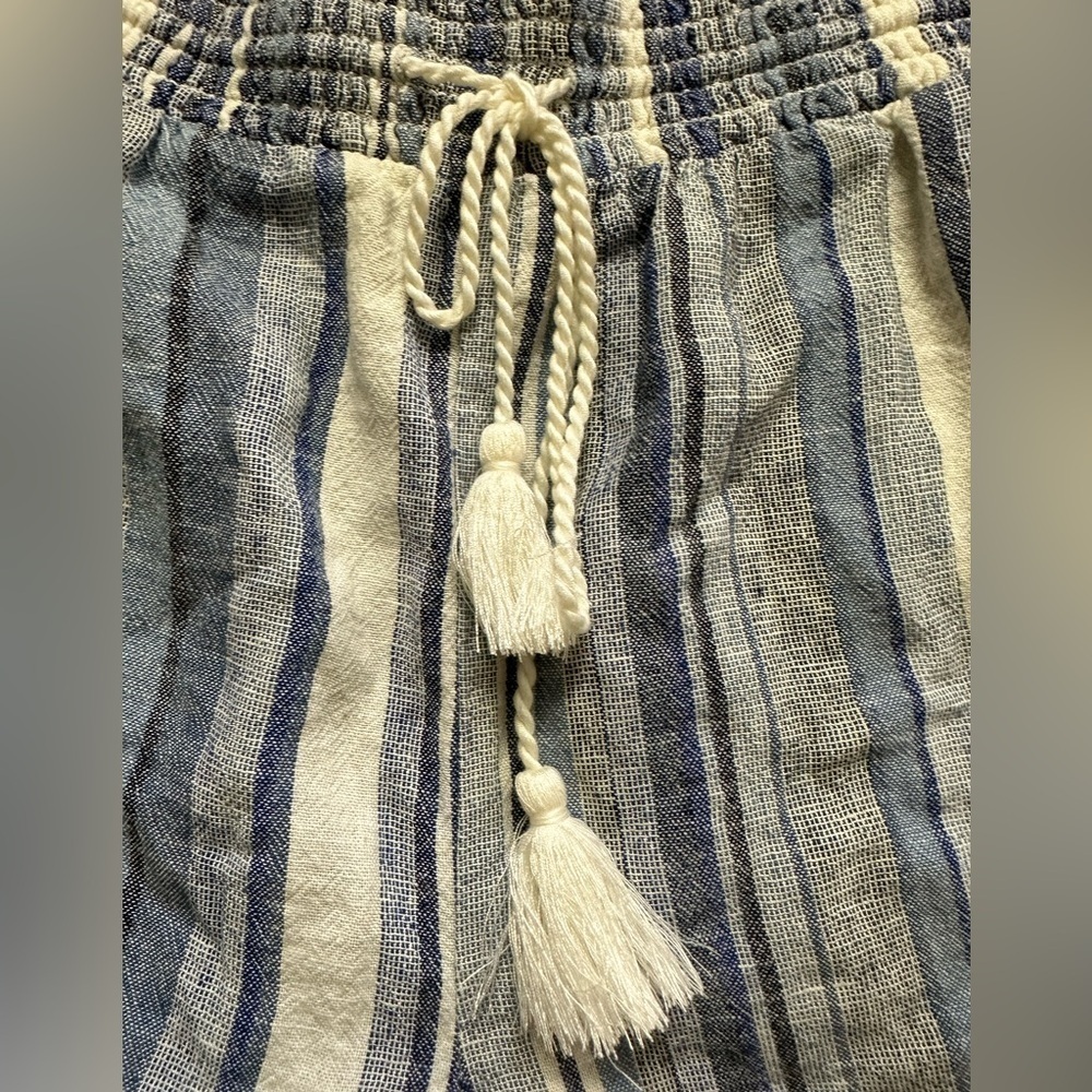 Briggs linen blend lightweight shorts pocket front tassel nautical blue - Picture 6 of 6